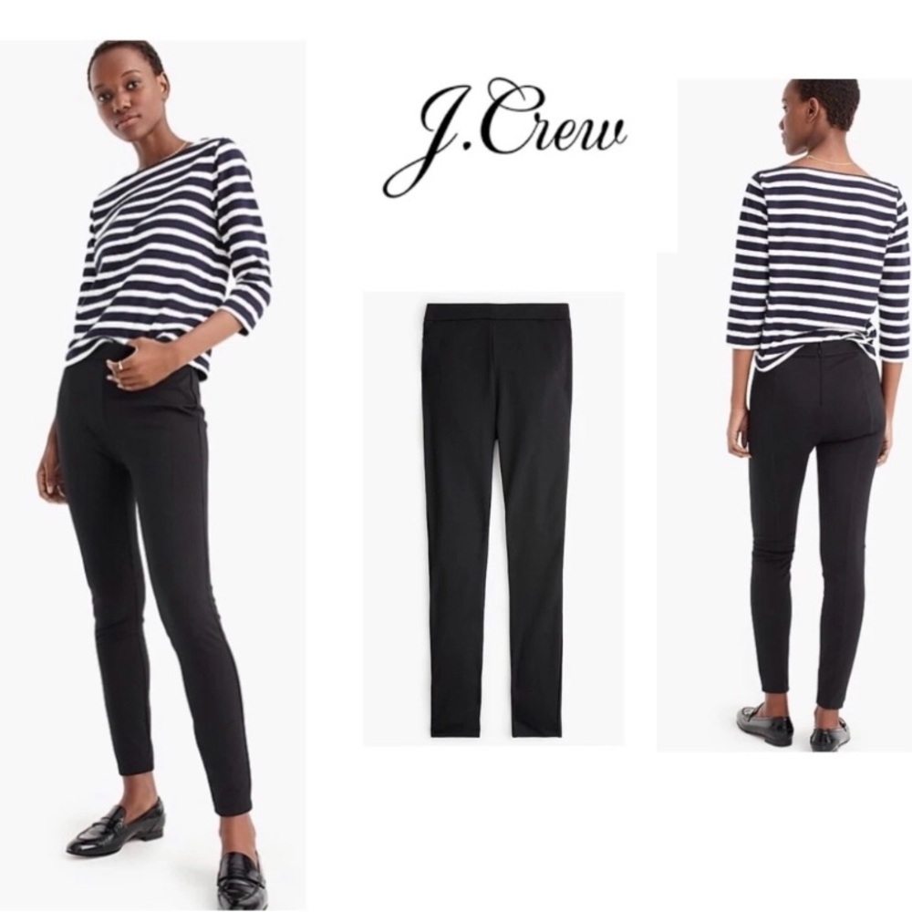 NWOT J. Crew Any Day Pixie Stretch in Eco Ponte Skinny Ankle with back zip Pants